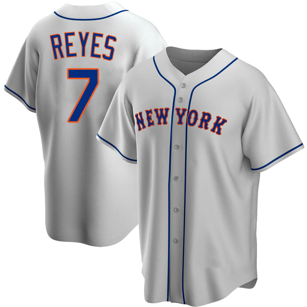 Replica Jose Reyes Men's New York Mets Gray Road Jersey Replica Jose Reyes Men's New York Mets Gray Road Jersey